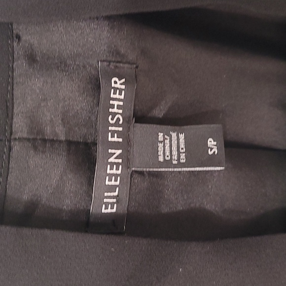 Eileen Fischer silk open front Georgette Crepe blazer size small, black - Picture 3 of 8